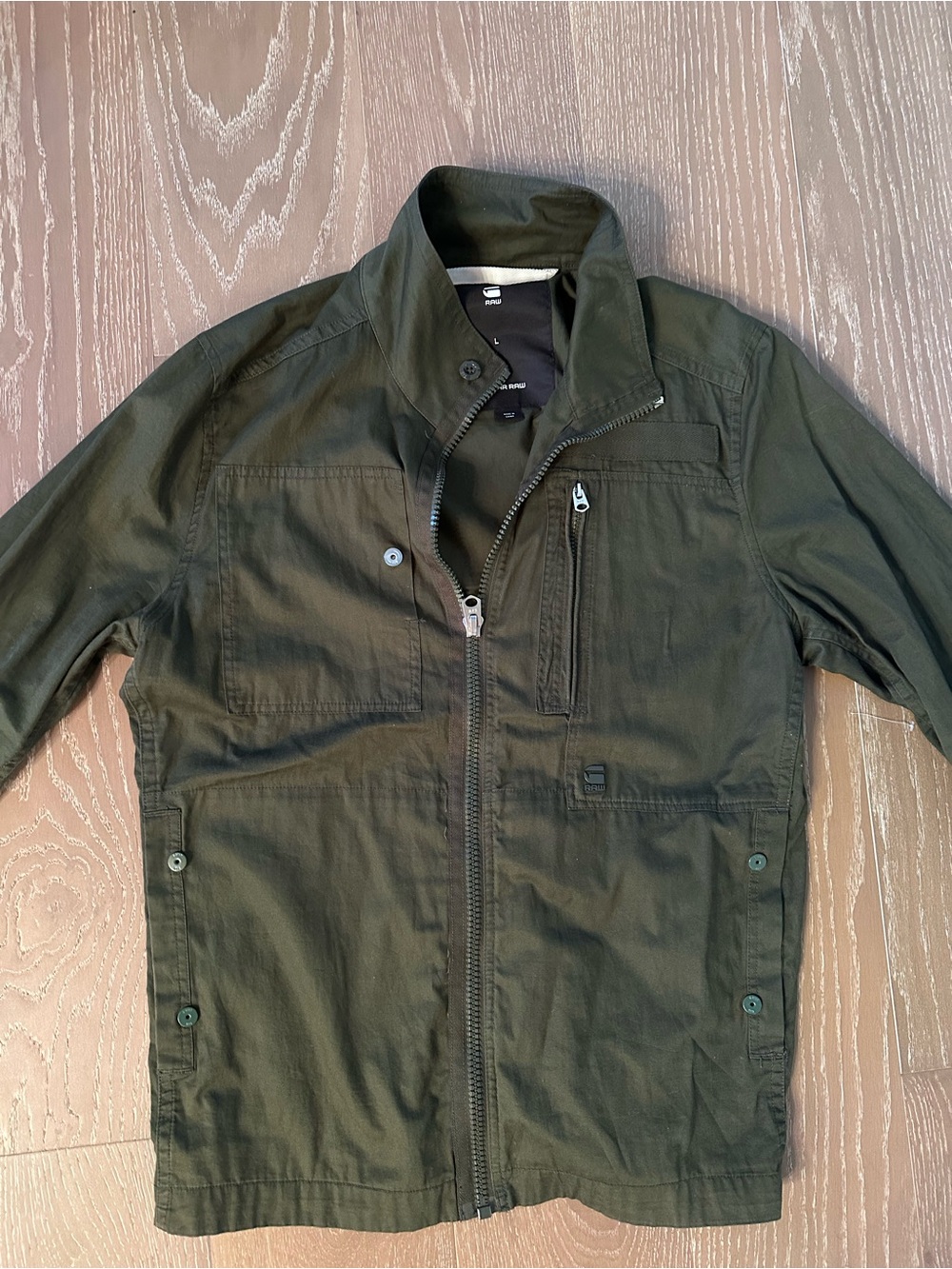 G-Star Men's Dark Olive Zip Utility Jacket
